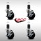 Service Caster 3.5'' SS Soft Rubber Swivel 1-5/8'' Expanding Stem Caster Set with Brake, 4PK SCC-SSEX20S3514-SRS-TLB-158-4 - alternate 3